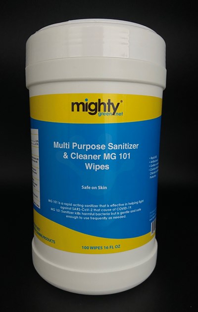 100 Count Wipes (Mg101 Wipes Front)